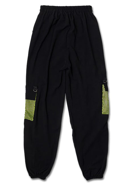 Uzurai Cyberpunk Tech Black Green Cargo Pants