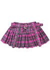 Royal Road Punk Rock Pink Tartan Pleated Skirt