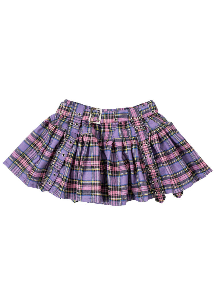 ACDC RAG Royal Road Punk Rock Purple Tartan Pleated Skirt KC-21431 ...