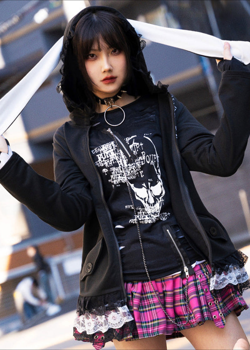 ACDC Rag Alice Gothic Rabbit Ears Zip Up Hoodie KJ-8002 | LASR – LA ...