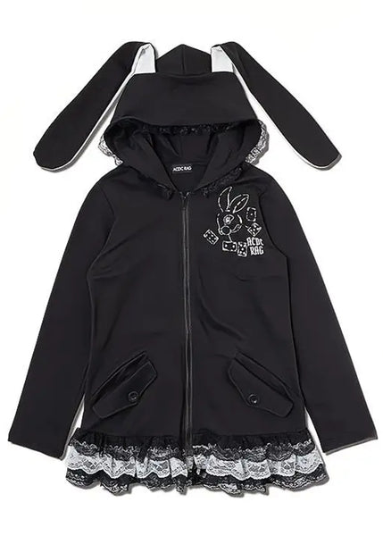 【ADLV】 RETRO RABBIT HOODIE /追跡付 ADLV x Hoshi | RETRO RABBIT HOODIE GREY | ADLV Malaysia