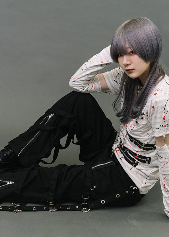 ACDC RAG Punk Revival 1033 Black Belt Bondage Pants KO-6034 | LASR