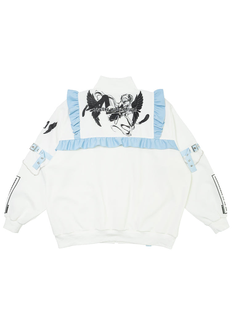 Hatsune Miku Forever White Blue Frill Oversized Jacket
