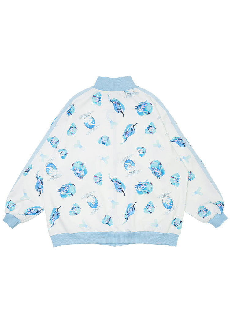 Hatsune Miku Forever White Blue Jersey Oversized Jacket
