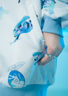 Hatsune Miku Forever White Blue Jersey Oversized Jacket