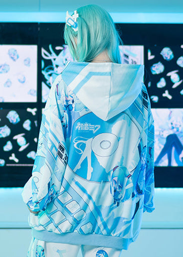 Hatsune Miku Forever Light Blue Oversized Hoodie