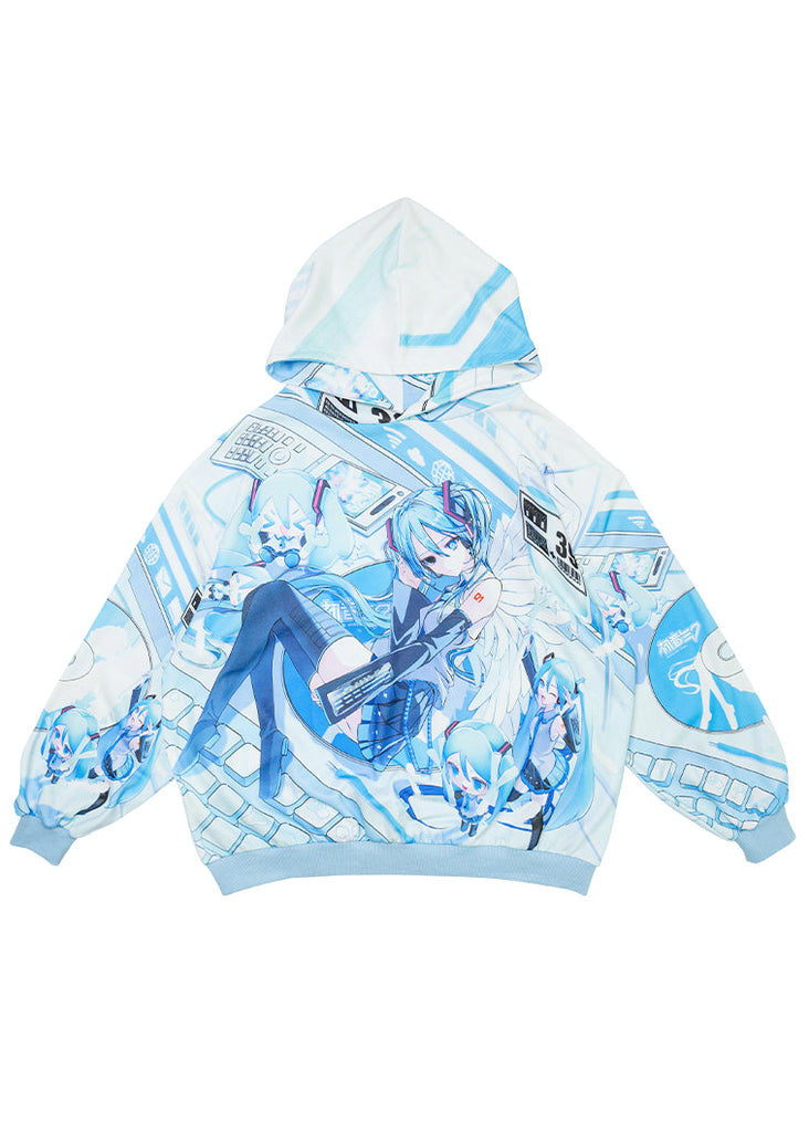 ACDC Rag x Hatsune Miku Forever Light Blue Oversized Hoodie JCT-HM