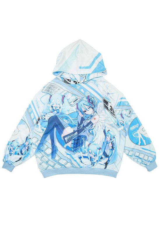 ACDC Rag x Hatsune Miku Forever Light Blue Oversized Hoodie JCT-HM