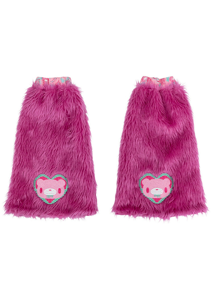 ACDC Rag x Gloomy Bear x Sophie Powers Candy Pink Faux Fur Leg Warmer ...