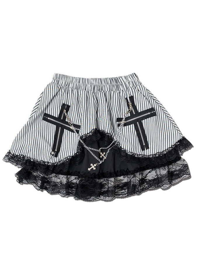 W Cross Gothic Punk Skirt