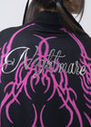 Nightmare Studded Bunny Ruffle Black Oversized Jacket