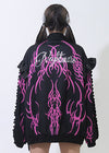 Nightmare Studded Bunny Ruffle Black Oversized Jacket