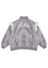 Nightmare Studded Bunny Ruffle Grey Oversized Jacket