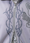 Nightmare Studded Bunny Ruffle Grey Oversized Jacket