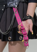 Nightmare Black Leather Pleated Skirt