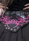 Nightmare Black Leather Pleated Skirt