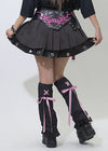 Nightmare Black Leather Pleated Skirt