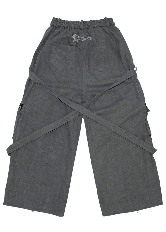 Gedraji Cryptid Corpse Dark Grey Cargo Pants