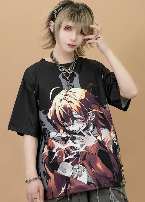 Gedraji Cryptid Corpse Black Oversized Tee