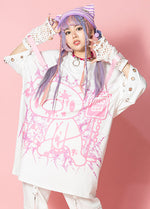 Gloomy Bear Pastel Gloomy Ring White Oversized Tee