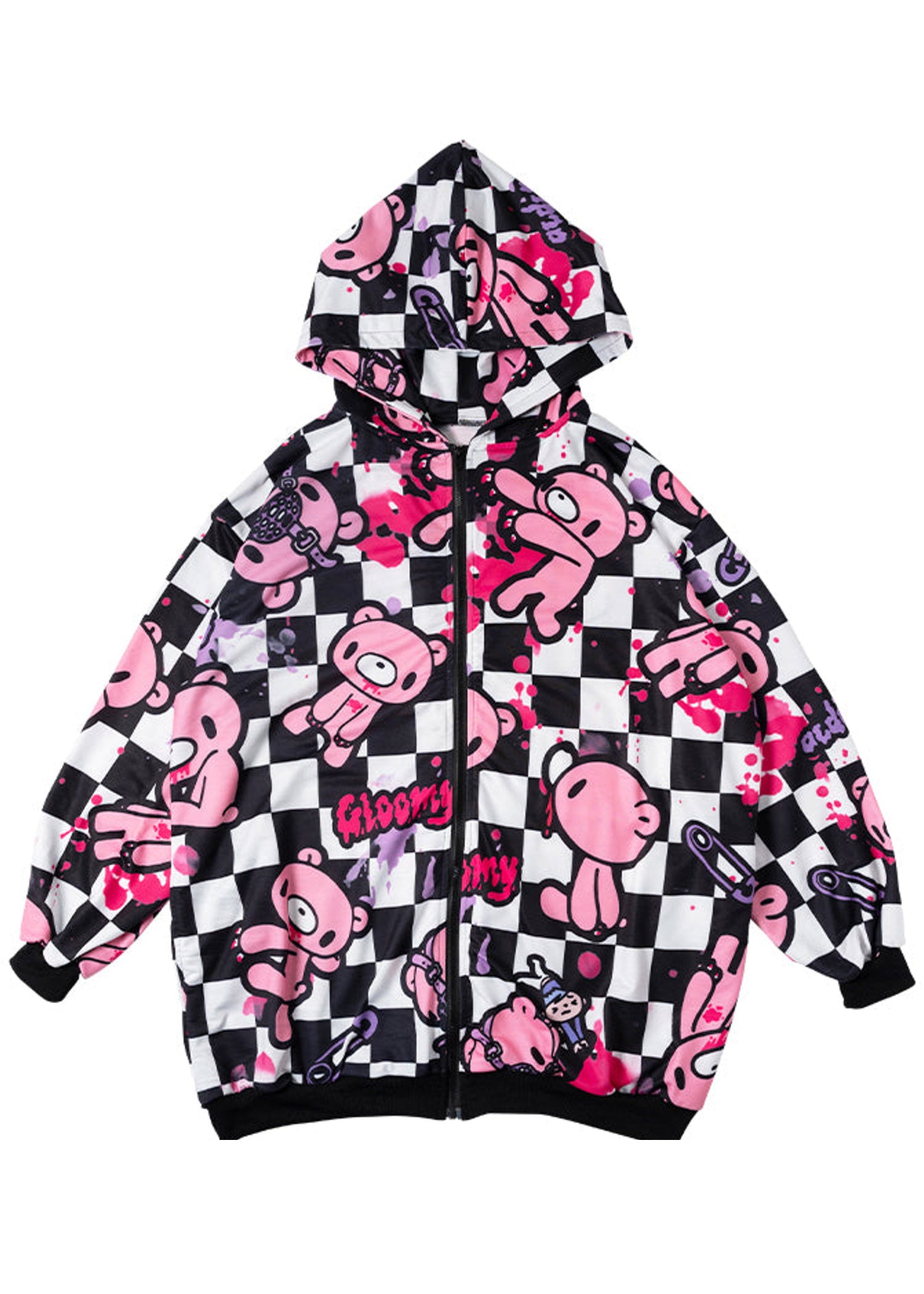 ACDC Rag X Gloomy Bear Checkered Gloomy Oversized Zip Up Hoodie JR-GZP ...
