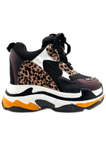 BLUEBERRY 09 Concrete Jungle Leopard Black Platform Sneakers