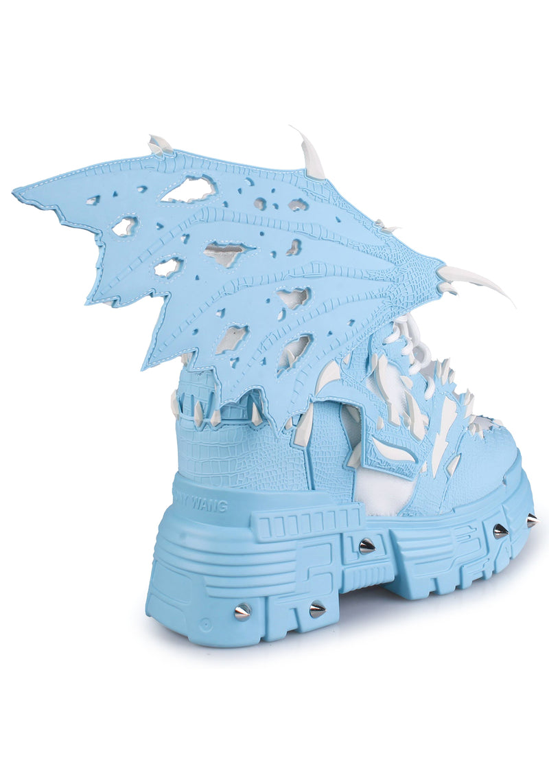 BLUE APPLE Dragon Wing Blue Platform Sneakers