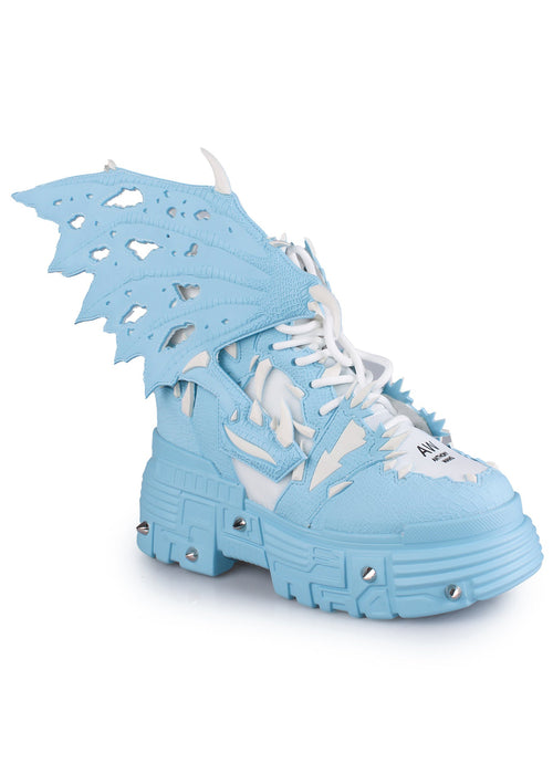 BLUE APPLE Dragon Wing Blue Platform Sneakers