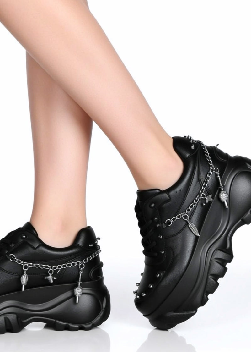 Anthony Wang DYNAMITE Bass Stomp Black Platform Sneakers | LASR