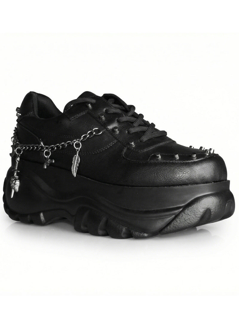 Anthony Wang DYNAMITE Bass Stomp Black Platform Sneakers | LASR