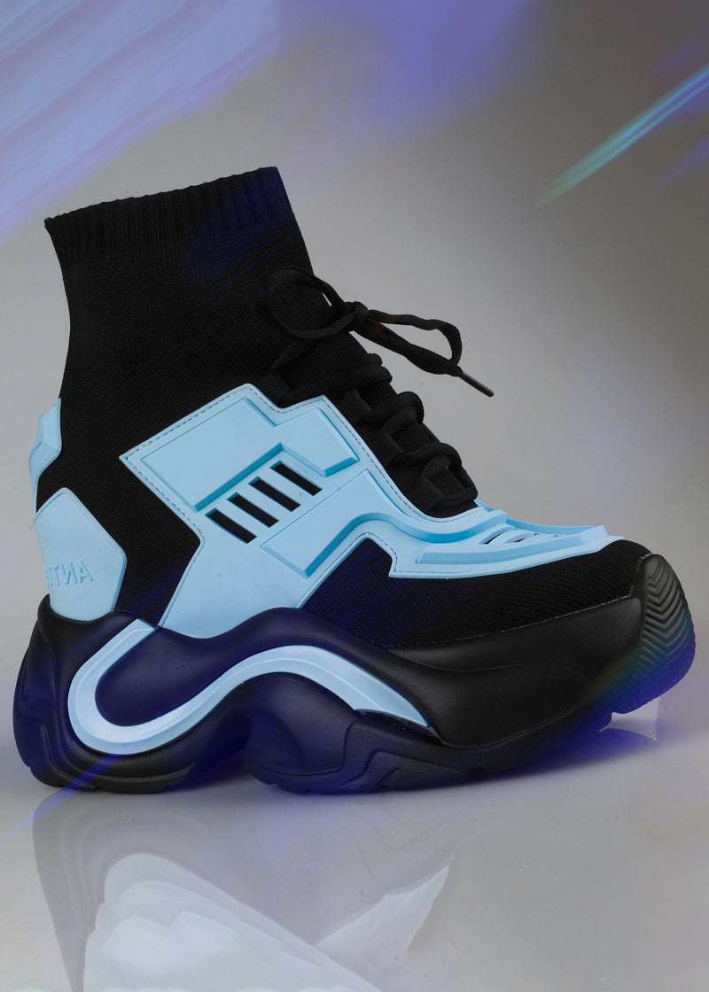 JUPITER 08 Neko Synth Blue Platform Sneakers