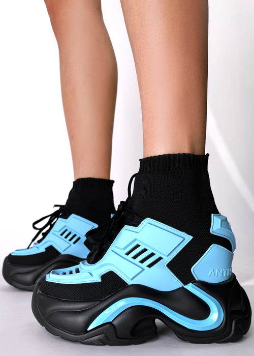 JUPITER 08 Neko Synth Blue Platform Sneakers