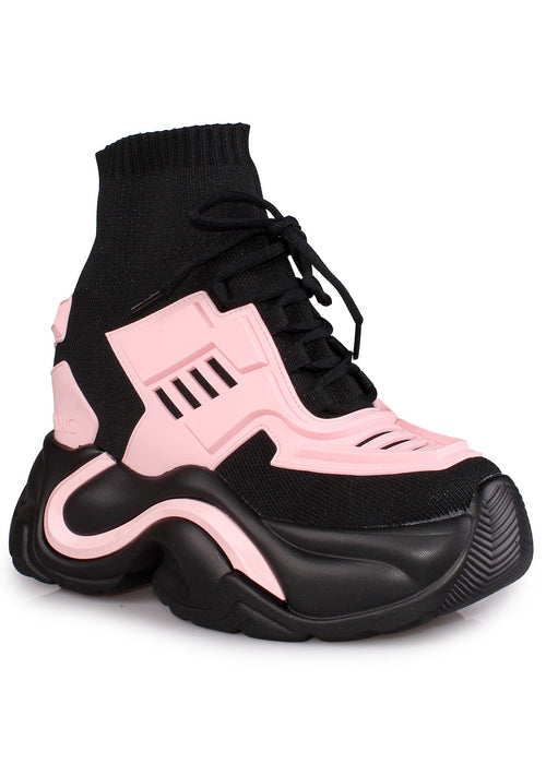 JUPITER 08 Pixel Circuit Pink Platform Sneakers