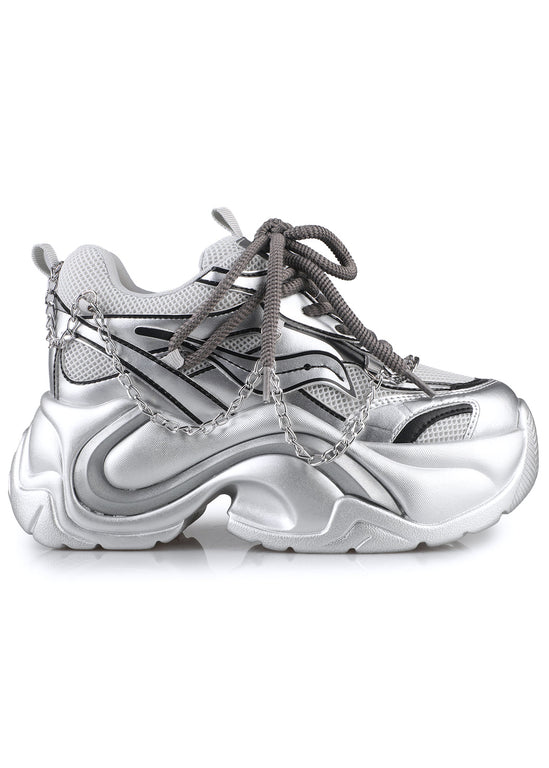 新品　que shoes plane Mサイズ シルバー　23〜23.5 Anthony Wang JUPITER 10 Hyperlane Metallic Silver Platform