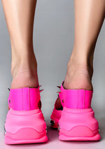 NINJA FRUIT 01 Rebel Riot Spike Pink Platform Sandals