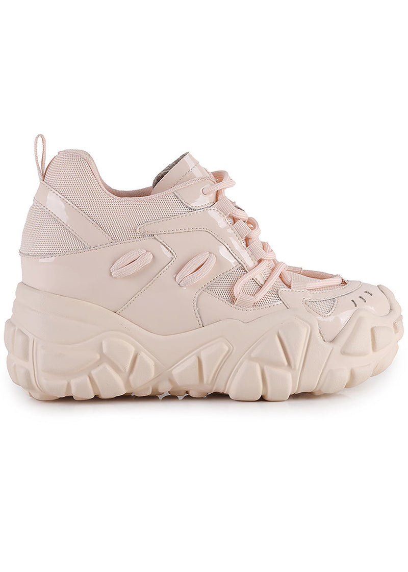 PERSIMMON 01 Neutral Vibes Nude Platform Sneakers