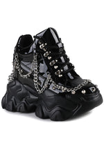 POMEGRANATE 01 Dangerous Game Black Platform Sneakers