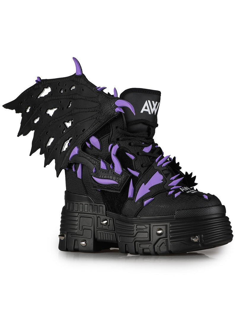 Goth Purple Platform Shoes Swing 815 Purple Hologram Goth Punk