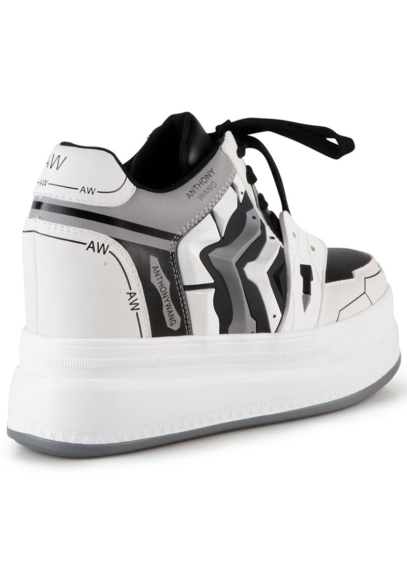 QUINCE 02 Cyber Storm White Platform Sneakers