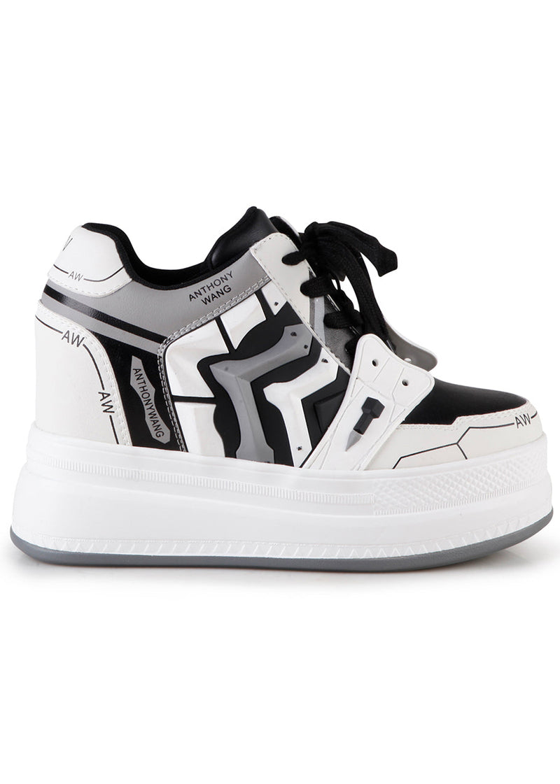 QUINCE 02 Cyber Storm White Platform Sneakers