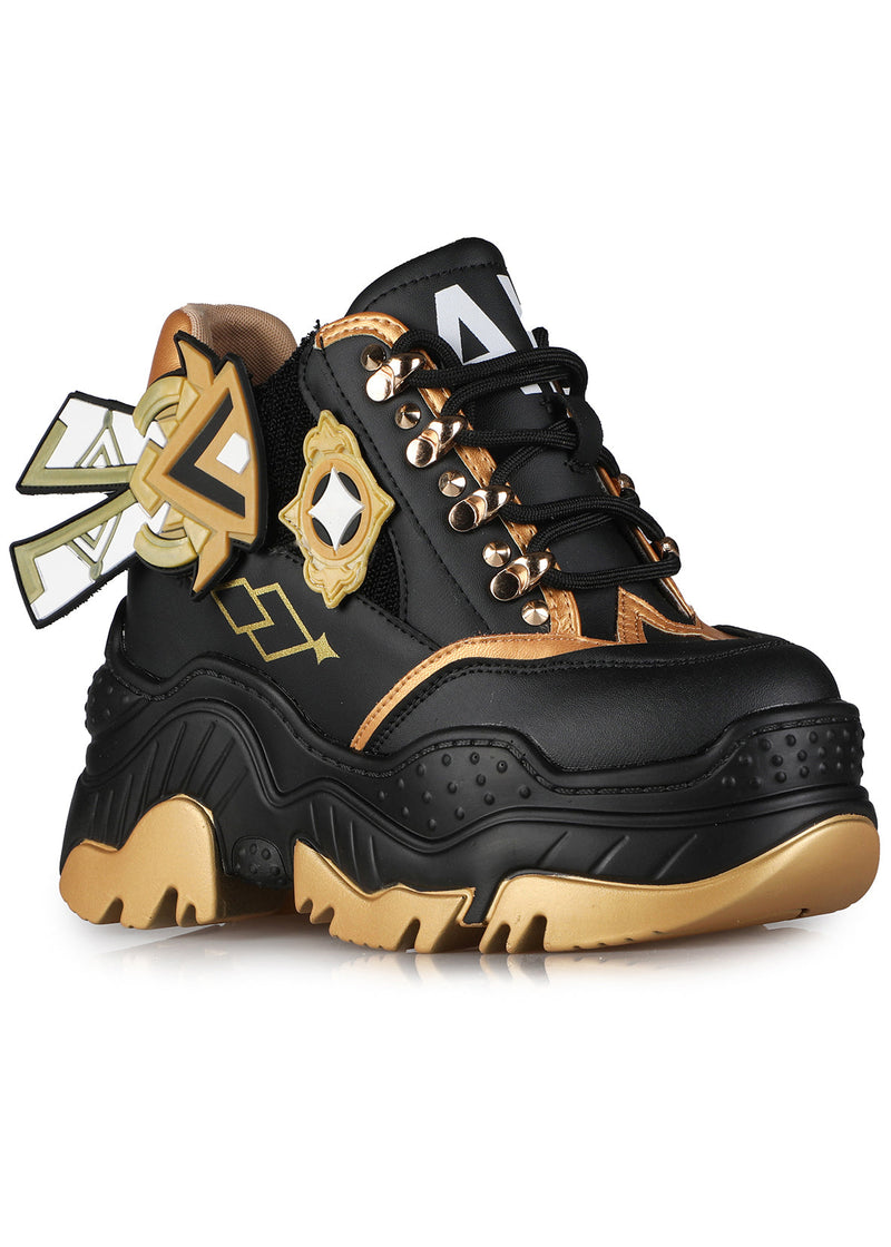 Genshin Impact Traveler Aether Anime Black Platform Sneakers