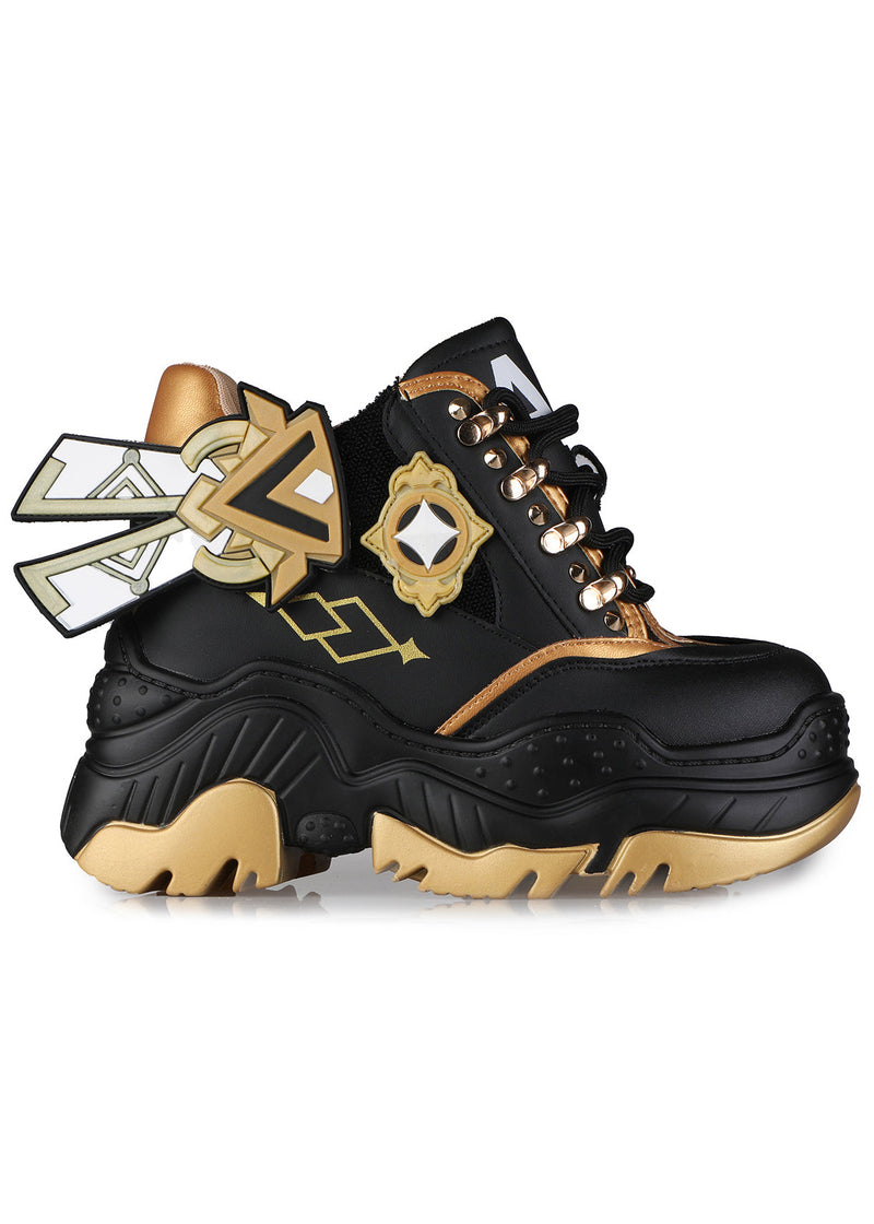 Genshin Impact Traveler Aether Anime Black Platform Sneakers