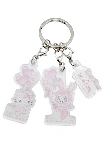 Bandai Mezzo Piano X Hello Kitty Balloon 3PC Acrylic Keychain