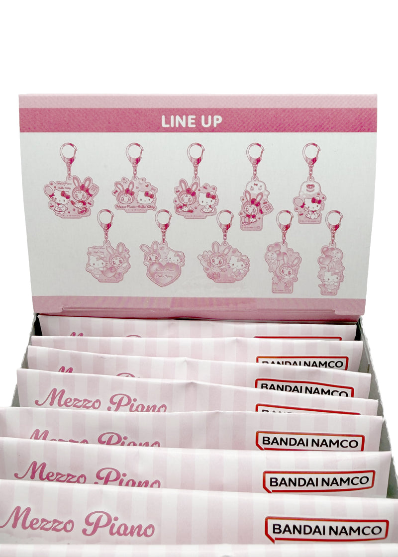 Bandai Mezzo Piano X Hello Kitty Acrylic Keychain 10PC Blind Box