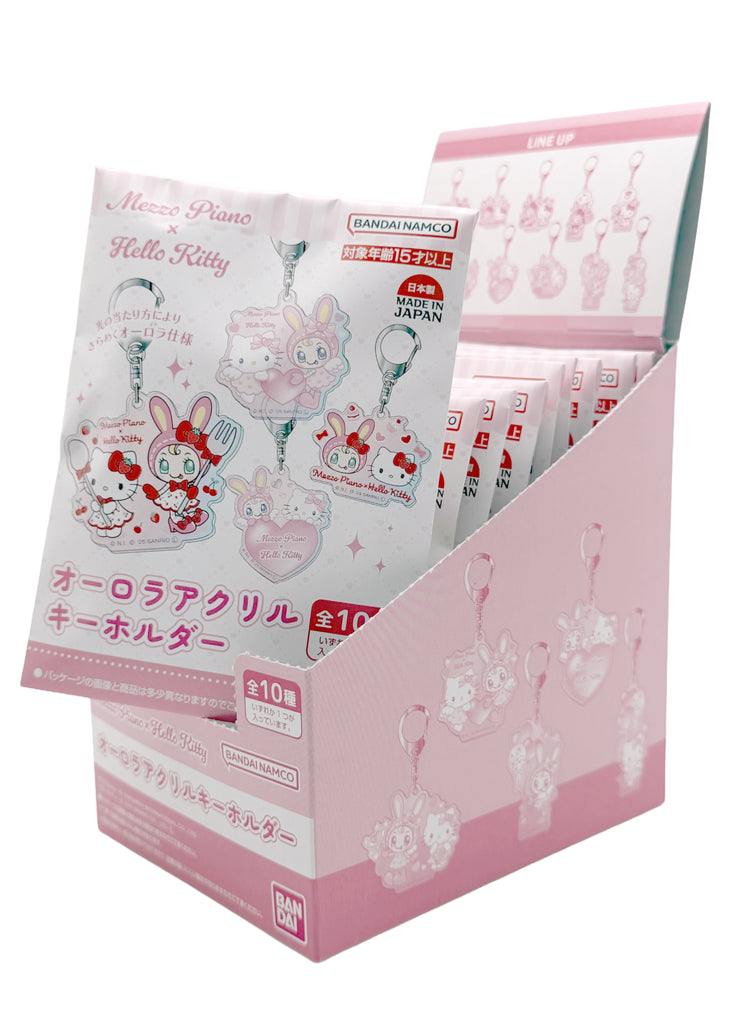 Bandai Mezzo Piano X Hello Kitty Acrylic Keychain 10PC Blind Box