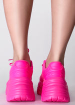 BLAIR Electric Crush Neon Pink Platform Sneakers