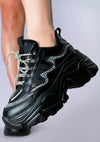 BILLE Darkwave Rhinestone Black Platform Sneakers