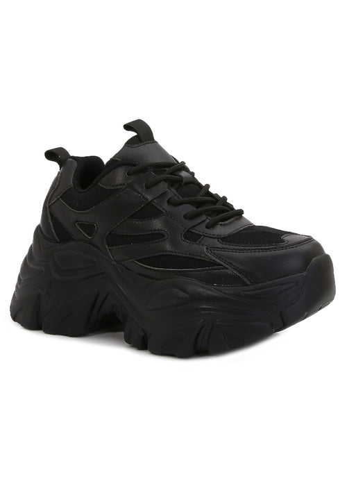 BLAIR 06 Pitch Black Platform Sneakers