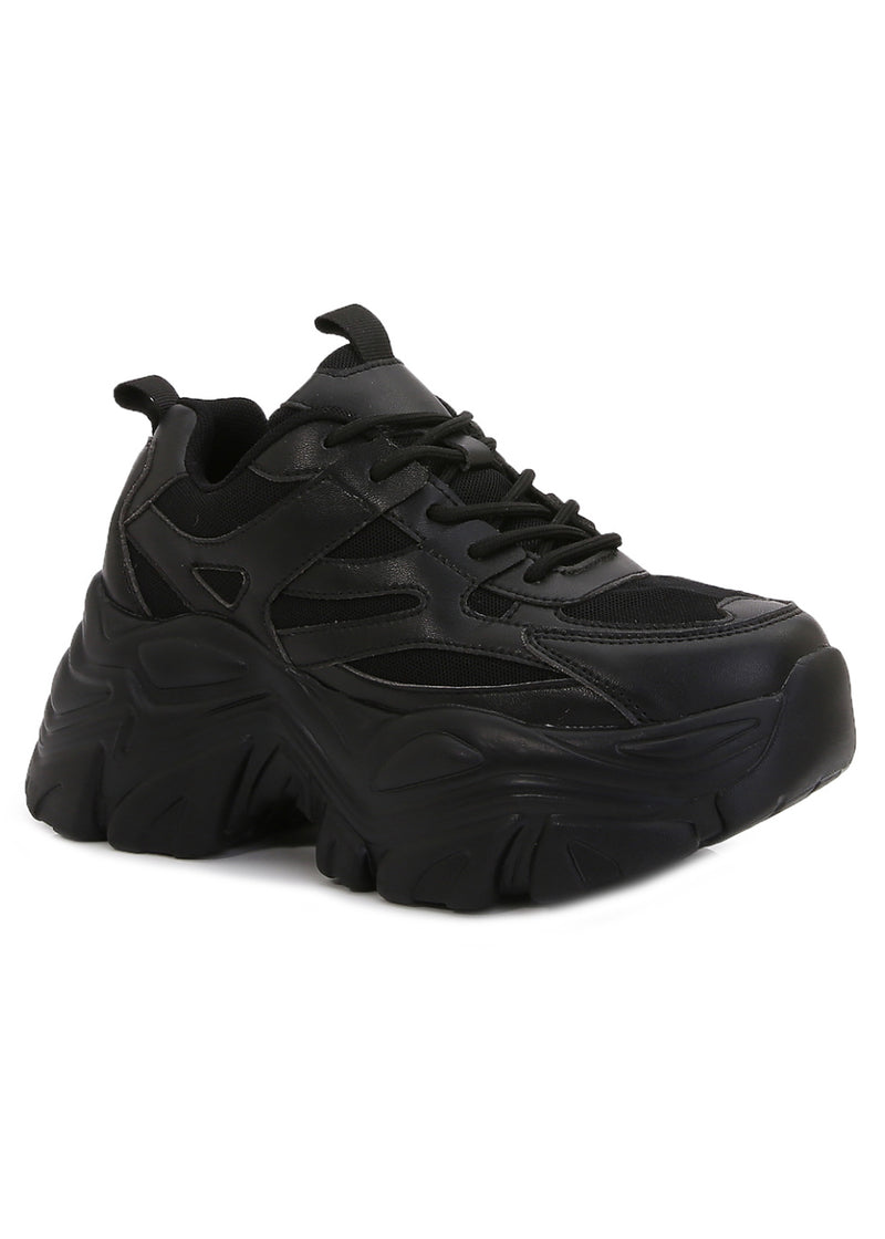 BLAIR 06 Pitch Black Platform Sneakers