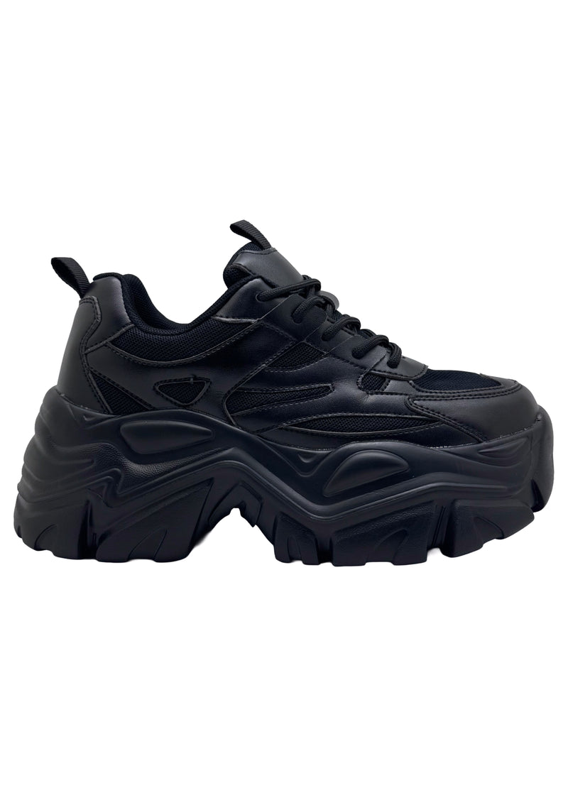 BLAIR 06 Pitch Black Platform Sneakers